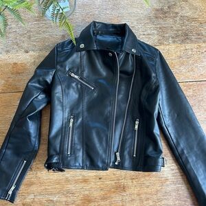 NWOT Faux Leather Moto Jacket - S